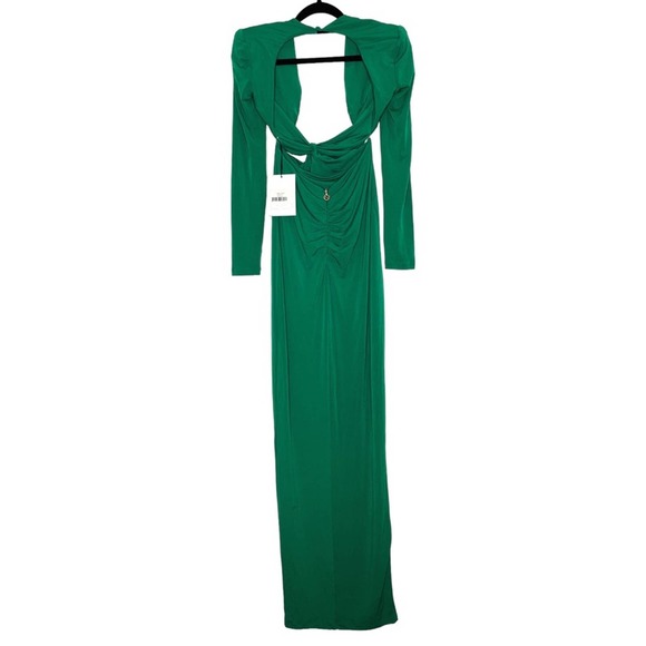 Nookie NWT Emerald Green Long Sleeve Cutout Jewel Gown - Small - Picture 4 of 11